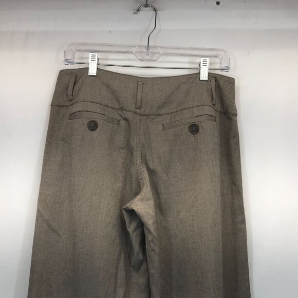 CARTONNIER - WOMEN'S 6 - BROWN POLYESTER BLEND PLEATED FRONT WIDE LEG PANTS - Picture 5 of 8